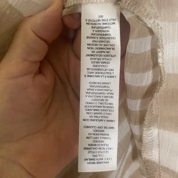 Chicos 3 Draped Open Front Striped Cardigan XL Vest Sheer Tan Striped - Picture 4 of 11